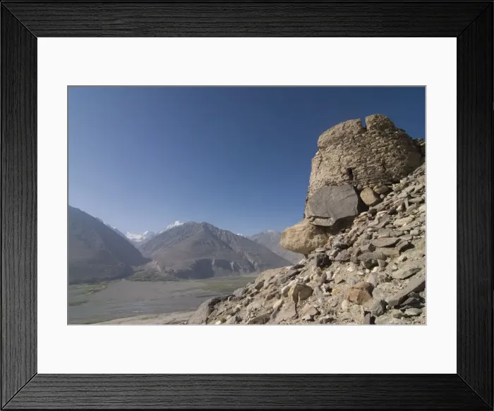 Framed Print : Yamchun fort with view into Afghanistan, Wakhan valley, Tajikistan, Central Asia Framed Print : Yamchun fort with view into Afghanistan, Wakhan valley, Tajikistan, Central Asia