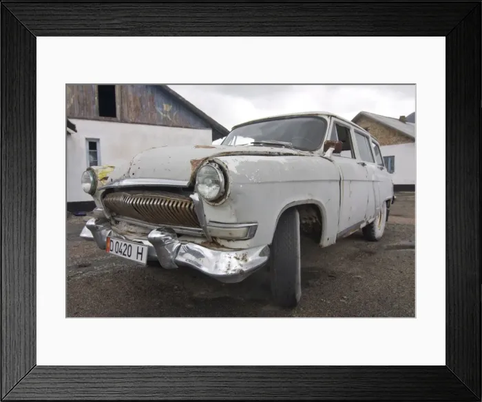 Framed Print : Old rusty Moskvitch, Ala-Bel Pass, Kyrgyzstan, Central Asia, Asia Framed Print : Old rusty Moskvitch, Ala-Bel Pass, Kyrgyzstan, Central Asia, Asia