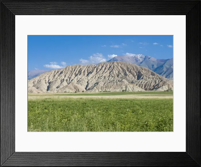 Framed Print : Vast mountain landscape between Bishkek and Song Kol, Kyrgyzstan, Central Asia