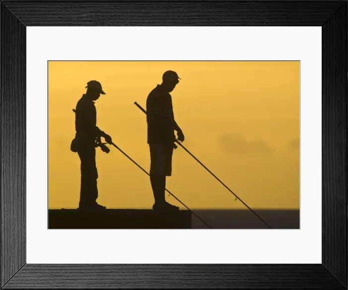 Framed Print : Fishermen waiting for their catch, Saint Gilles des Baines, La Reunion Framed Print : Fishermen waiting for their catch, Saint Gilles des Baines, La Reunion