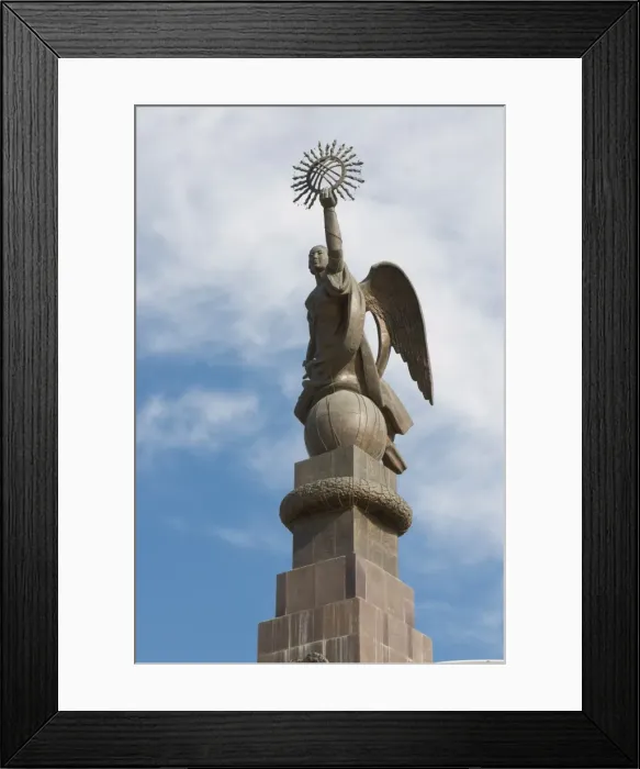 Framed Print : Statue of an angel at Ala-Too Square, Bishkek, Kyrgyzstan, Central Asia, Asia Framed Print : Statue of an angel at Ala-Too Square, Bishkek, Kyrgyzstan, Central Asia, Asia