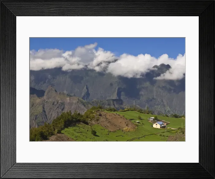 Framed Print : A little house in the Cirque de Cilaos, La Reunion, overseas department of France, Africa Framed Print : A little house in the Cirque de Cilaos, La Reunion, overseas department of France, Africa