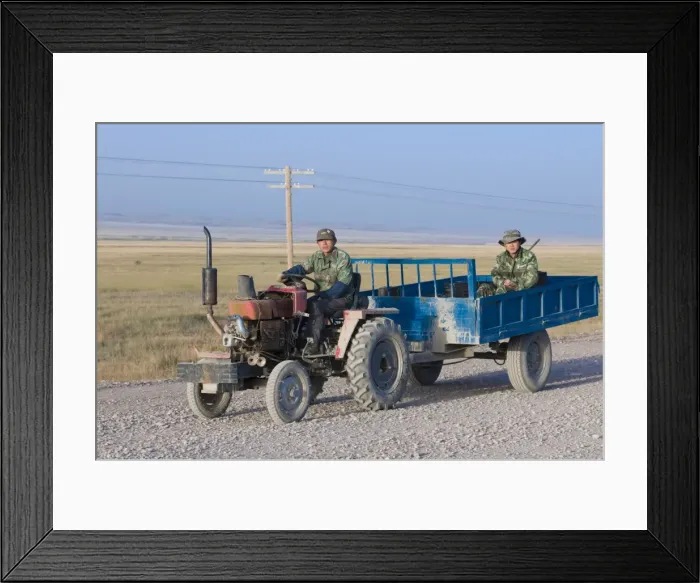 Framed Print : Farmers working with tractor, Sary Tash, Kyrgyzstan, Central Asia Framed Print : Farmers working with tractor, Sary Tash, Kyrgyzstan, Central Asia
