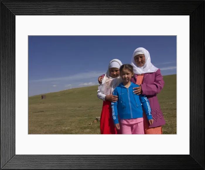 Framed Print : Happy nomad mother and daughters, Song Kol, Kyrgyzstan, Central Asia, Asia Framed Print : Happy nomad mother and daughters, Song Kol, Kyrgyzstan, Central Asia, Asia