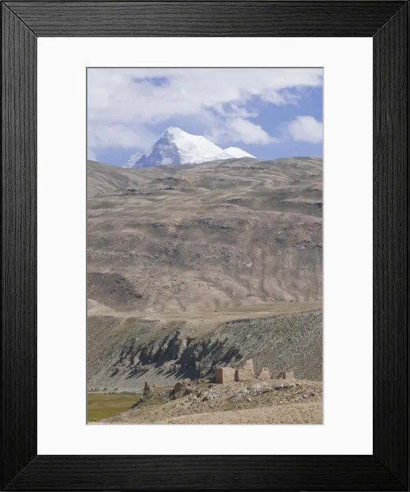 Framed Print : Mountain Karla Marxa rising to 6723m, with little castle in front, Shokh Dara Valley Framed Print : Mountain Karla Marxa rising to 6723m, with little castle in front, Shokh Dara Valley