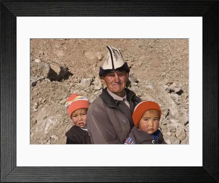 Framed Print : Man with twins in the mountains near Sary Tash, Kyrgyzstan, Central Asia, Asia Framed Print : Man with twins in the mountains near Sary Tash, Kyrgyzstan, Central Asia, Asia
