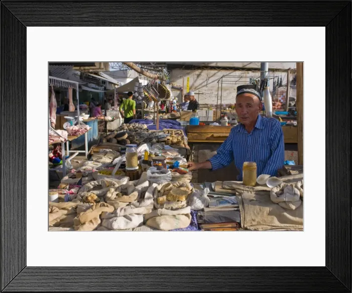 Framed Print : Spices for sale at market stand, Osh, Kyrgyzstan, Central Asia, Asia Framed Print : Spices for sale at market stand, Osh, Kyrgyzstan, Central Asia, Asia