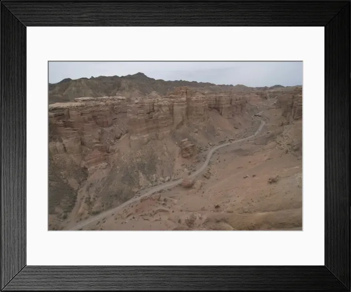 Framed Print : Rock formations in arid landscape at Charyn Canyon, Kazakhstan, Central Asia Framed Print : Rock formations in arid landscape at Charyn Canyon, Kazakhstan, Central Asia