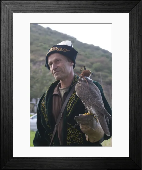 Framed Print : Falconer with a falcon, Sunkar Eagle Farm, Kazakhstan, Central Asia, Asia Framed Print : Falconer with a falcon, Sunkar Eagle Farm, Kazakhstan, Central Asia, Asia