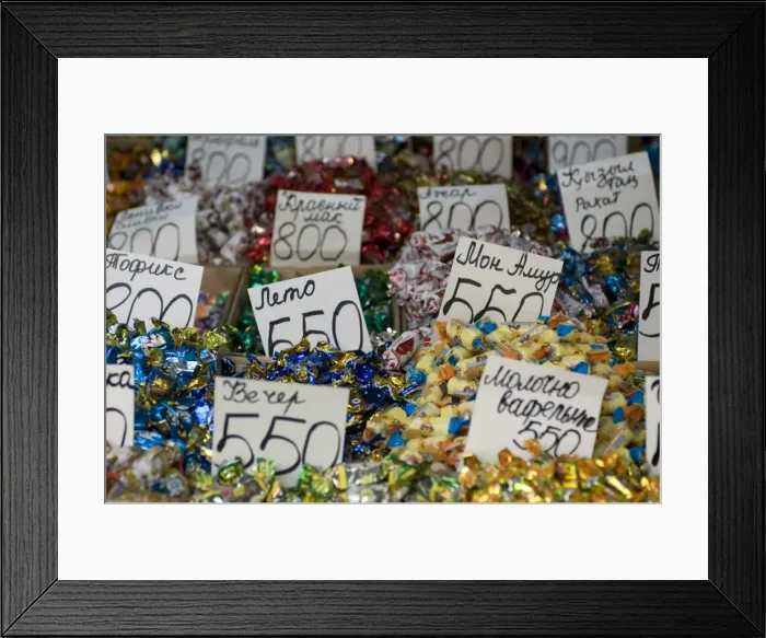 Framed Print : Colourful sweets on market stand, Almaty, Kazakhstan, Central Asia, Asia Framed Print : Colourful sweets on market stand, Almaty, Kazakhstan, Central Asia, Asia
