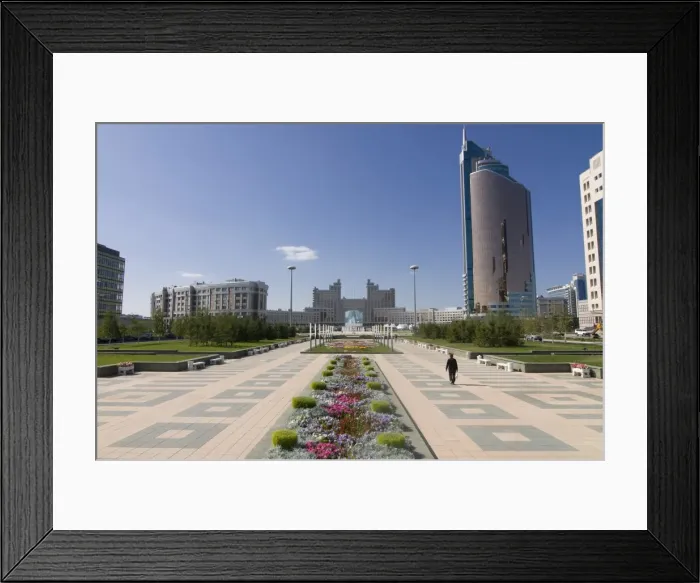 Framed Print : Modern architecture near the Bayterek Tower, Astana, Kazakhstan, Central Asia Framed Print : Modern architecture near the Bayterek Tower, Astana, Kazakhstan, Central Asia