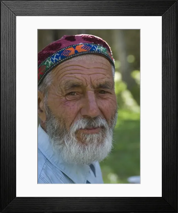 Framed Print : Portrait of old man, Bartang Valley, Tajikistan, Central Asia, Asia Framed Print : Portrait of old man, Bartang Valley, Tajikistan, Central Asia, Asia