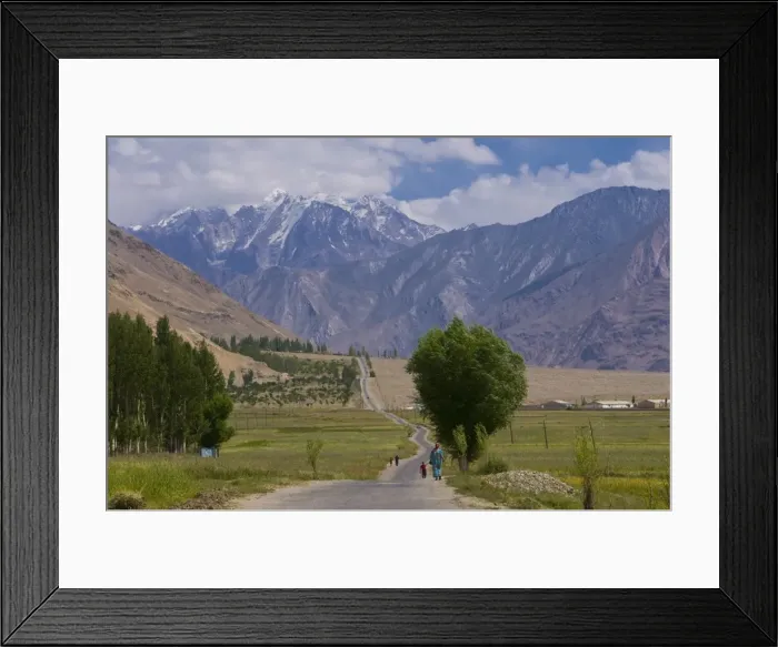 Framed Print : Country road, Ishkashim, Tajikistan, Central Asia, Asia