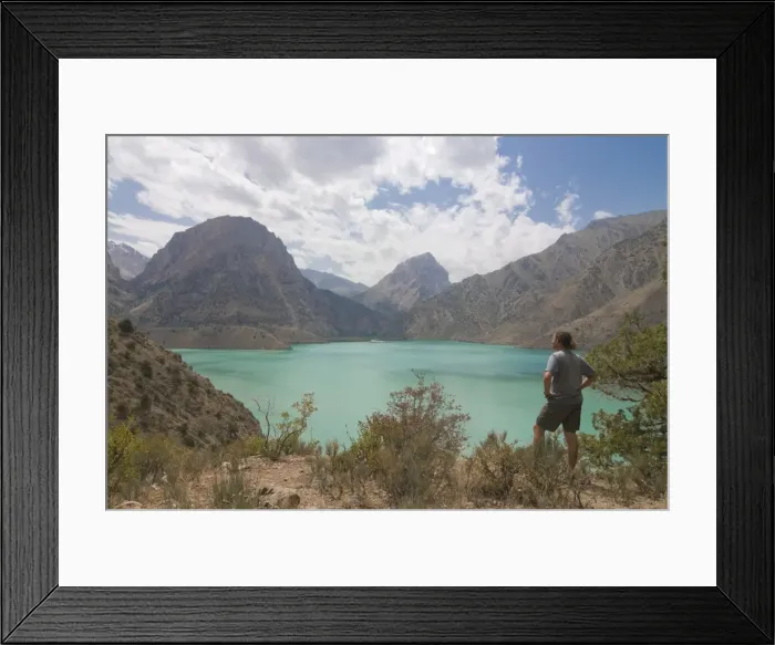 Framed Print : Turquoise Iskanderkul Lake (Alexander Lake) in Fann Mountains, Iskanderkul Framed Print : Turquoise Iskanderkul Lake (Alexander Lake) in Fann Mountains, Iskanderkul