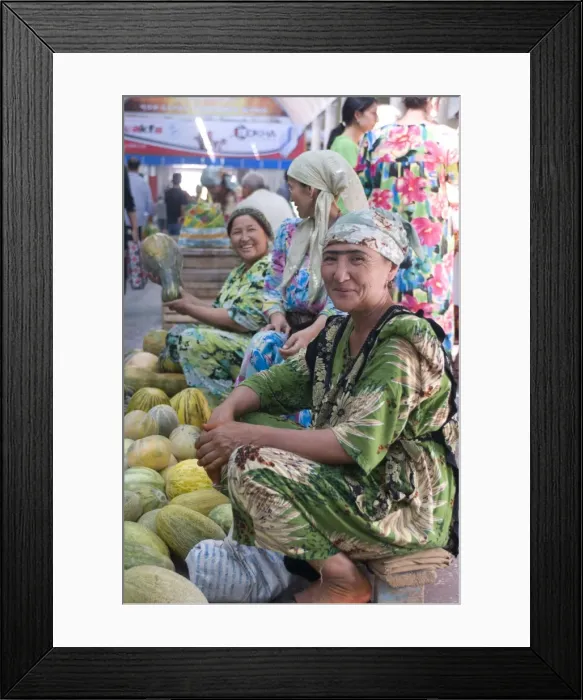 Framed Print : Market women selling pumpkins, Khojand, Tajikistan, Central Asia, Asia Framed Print : Market women selling pumpkins, Khojand, Tajikistan, Central Asia, Asia