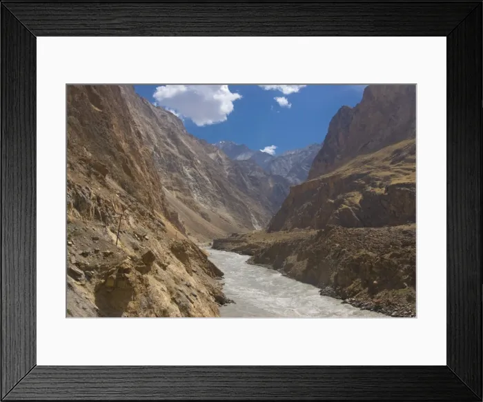 Framed Print : Mountainous landscape on the road between Dushanbe and the Bartang Valley Framed Print : Mountainous landscape on the road between Dushanbe and the Bartang Valley