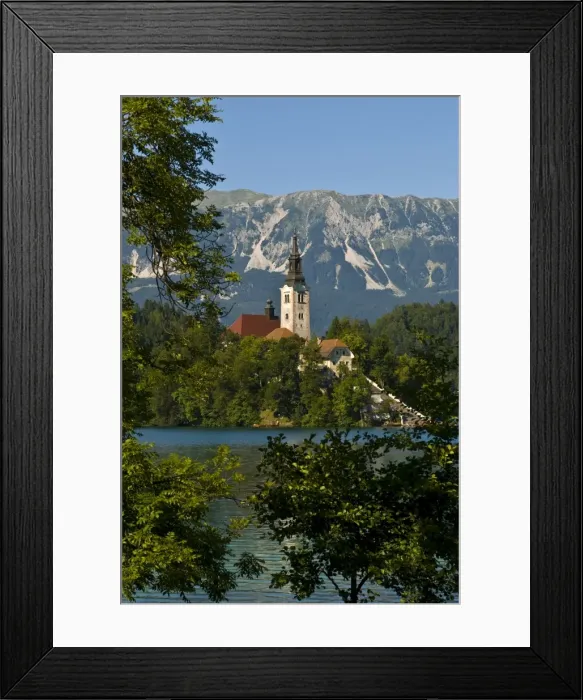 Framed Print : Church of the Assumption on Bled Island in Bled Lake, Bled, Slovenia, Europe Framed Print : Church of the Assumption on Bled Island in Bled Lake, Bled, Slovenia, Europe