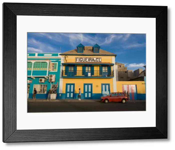 Framed Print : Colourful buildings in Mindelo, Sao Vicente, Cape Verde, Africa Framed Print : Colourful buildings in Mindelo, Sao Vicente, Cape Verde, Africa
