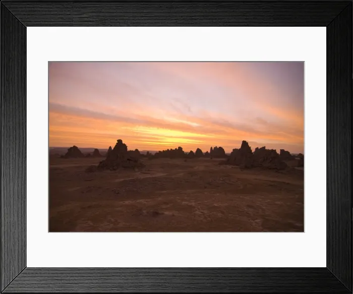 Framed Print : The dry, bare rock formations of Lac Abbe at sunset, Djibouti, Africa Framed Print : The dry, bare rock formations of Lac Abbe at sunset, Djibouti, Africa