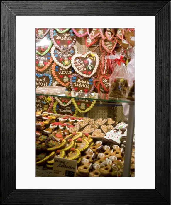 Framed Print : Handpainted pastries and lebkucken (honey cakes), Christkindelsmarkt Framed Print : Handpainted pastries and lebkucken (honey cakes), Christkindelsmarkt