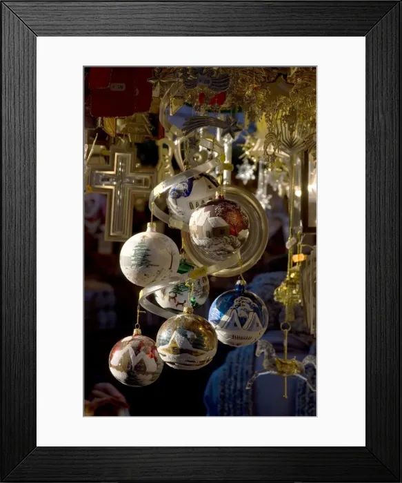 Framed Print : Christmas decorations, Christkindelsmarkt (Christ Childs Market) (Christmas Market) Framed Print : Christmas decorations, Christkindelsmarkt (Christ Childs Market) (Christmas Market)