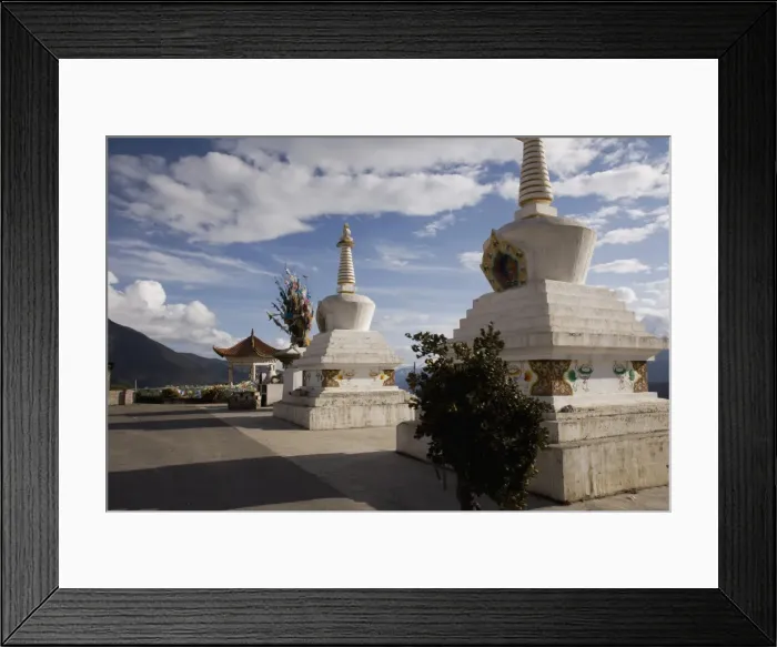 Framed Print : Buddhist stupas en route to the Tibetan border, Deqin, Shangri-La region Framed Print : Buddhist stupas en route to the Tibetan border, Deqin, Shangri-La region
