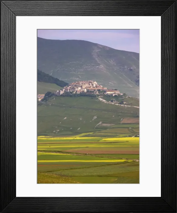 Framed Print : Fields of lentils and Castelluccio di Norcia, Highland of Castelluccio di Norcia Framed Print : Fields of lentils and Castelluccio di Norcia, Highland of Castelluccio di Norcia