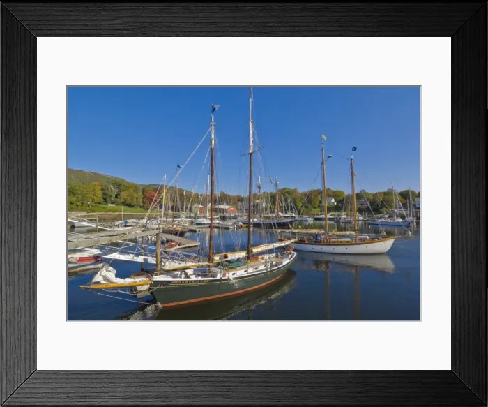 Framed Print : Yachts moored in Camden Harbor, Maine, United States of America, North America Framed Print : Yachts moored in Camden Harbor, Maine, United States of America, North America