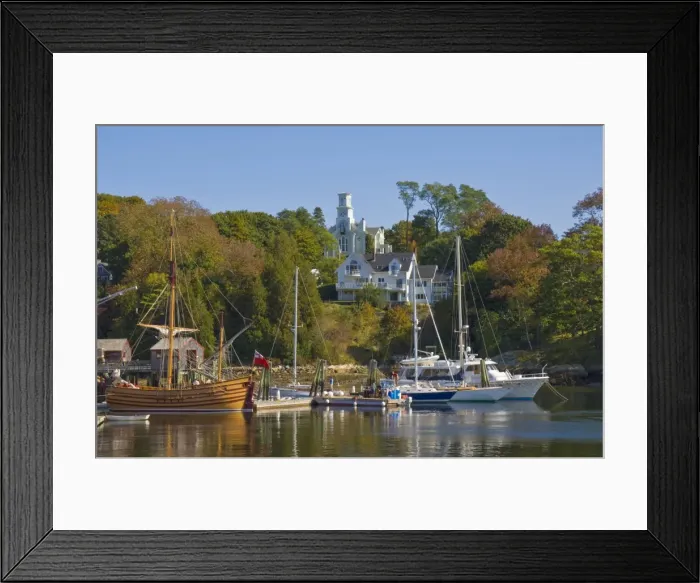 Framed Print : Yachts moored in Rockport harbour, Maine, United States of America, North America Framed Print : Yachts moored in Rockport harbour, Maine, United States of America, North America