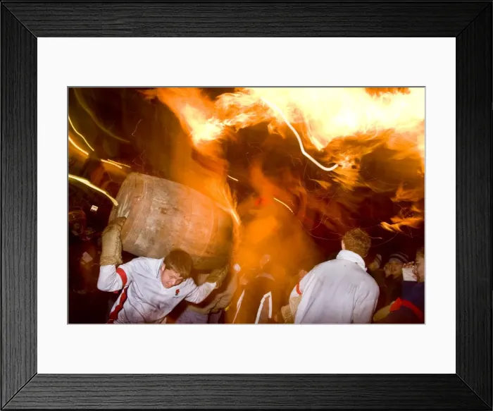 Framed Print : Rolling of the Tar Barrels, Ottery St. Mary, Devon, England, United Kingdom, Europe Framed Print : Rolling of the Tar Barrels, Ottery St. Mary, Devon, England, United Kingdom, Europe