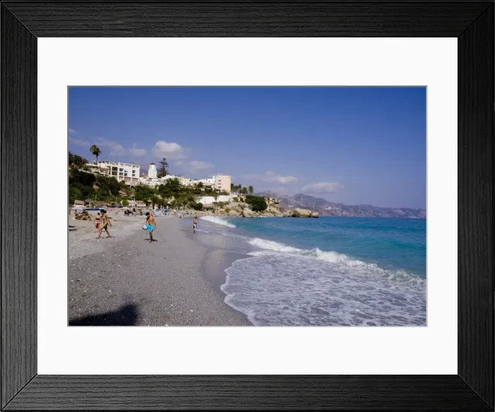 Framed Print : Torrecilla beach, Nerja, Costa del Sol, Andalucia, Spain, Europe