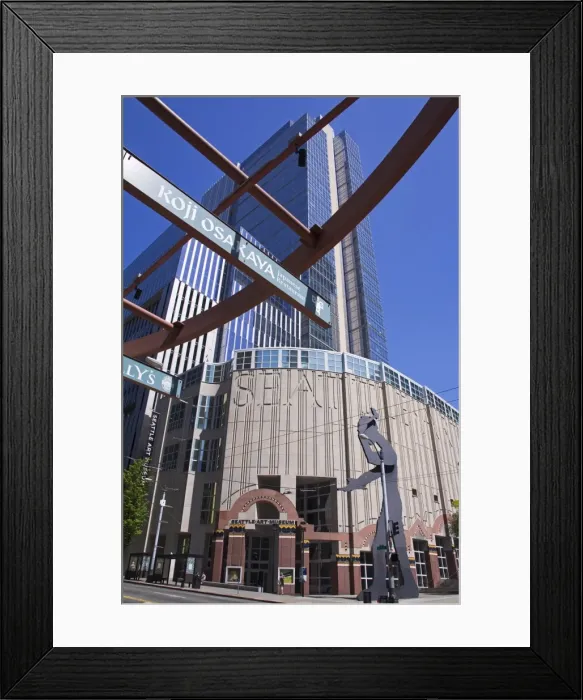 Framed Print : Hammering Man sculpture by Jonathan Borofsky, Seattle Art Museum, Seattle