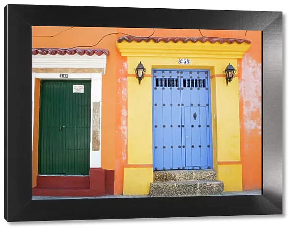 Doors in Old Walled City District, Cartagena City, Bolivar State, Colombia, South America