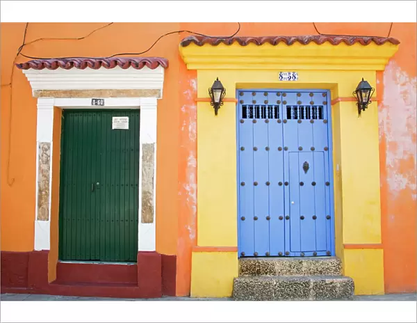 Doors in Old Walled City District, Cartagena City, Bolivar State, Colombia, South America
