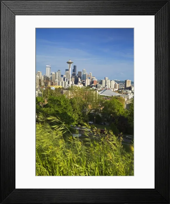 Framed Print : Seattle skyline viewed from Queen Anne Hill, Seattle, Washington State Framed Print : Seattle skyline viewed from Queen Anne Hill, Seattle, Washington State