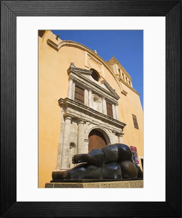 Framed Print : Santo Dimingo Church and Figura Reclinada 92 Sculpture by Fernando Botero Framed Print : Santo Dimingo Church and Figura Reclinada 92 Sculpture by Fernando Botero