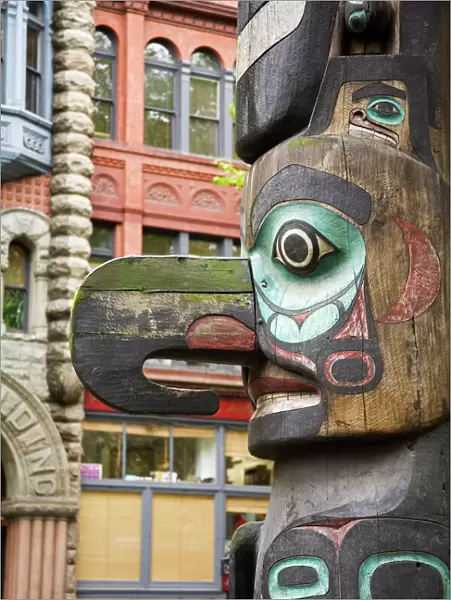 Totem Pole in Pioneer Square, Seattle, Washington State, United States of America