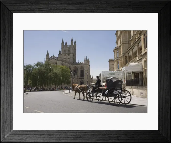 Framed Print : Horse and carriage on way to the Abbey, Bath, Avon, England, United Kingdom, Europe Framed Print : Horse and carriage on way to the Abbey, Bath, Avon, England, United Kingdom, Europe