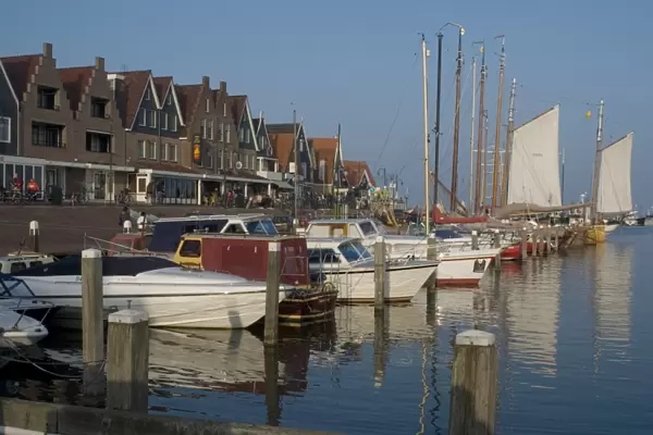 Harbour view, Volendam, Netherlands, Europe