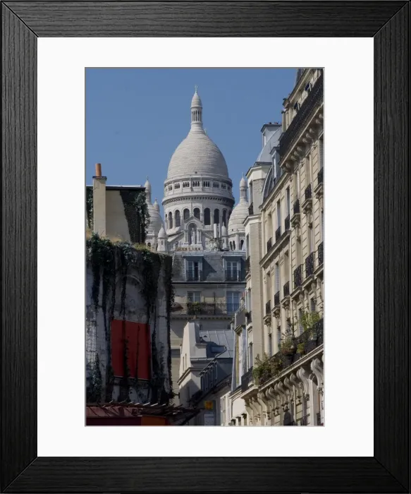 Framed Print : View of Sacre Coeur Basilica, Montmartre, Paris, France, Europe Framed Print : View of Sacre Coeur Basilica, Montmartre, Paris, France, Europe