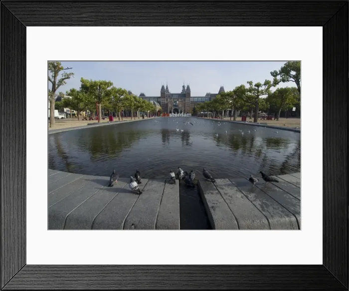 Framed Print : View of fountain looking towards Rijksmuseum, Amsterdam, Netherlands, Europe Framed Print : View of fountain looking towards Rijksmuseum, Amsterdam, Netherlands, Europe