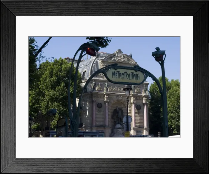 Framed Print : Metro entrance, Boulevard St. Michel, Paris, France, Europe Framed Print : Metro entrance, Boulevard St. Michel, Paris, France, Europe