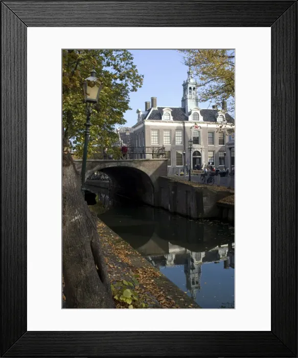 Framed Print : Main square along main canal, Edam, Netherlands, Europe Framed Print : Main square along main canal, Edam, Netherlands, Europe