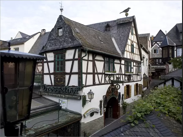 The town of Rudesheim along the Rhine, Hesse, Germany, Europe