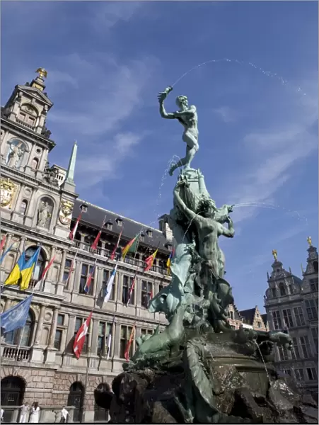 The old market square, Antwerp, Belgium, Europe