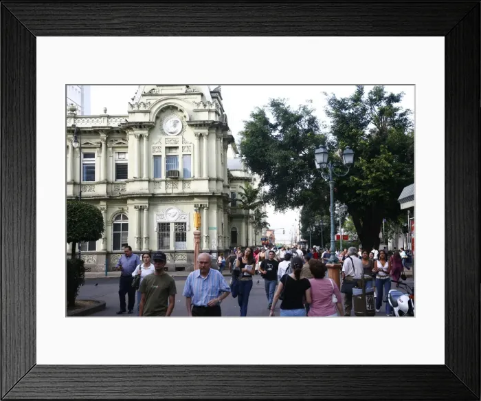 Framed Print : People by the old post office, San Jose, Costa Rica, Central America Framed Print : People by the old post office, San Jose, Costa Rica, Central America