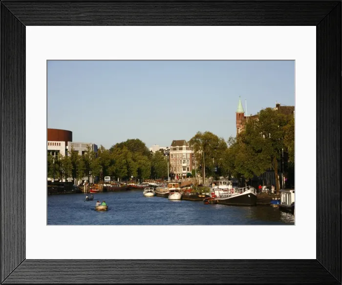 Framed Print : View over Amstel canal, Amsterdam, Holland, Europe Framed Print : View over Amstel canal, Amsterdam, Holland, Europe