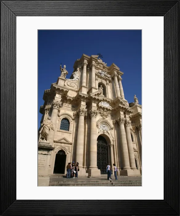 Framed Print : The cathedral in the Piazza del Duomo, Syracuse, Sicily, Italy, Europe