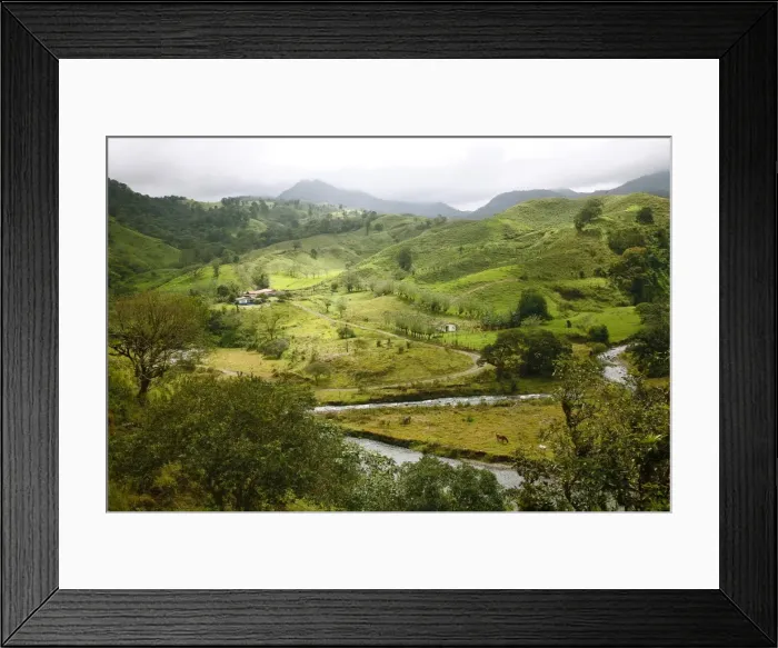 Framed Print : Mountain landscape in the region of Monteverde, Costa Rica, Central America Framed Print : Mountain landscape in the region of Monteverde, Costa Rica, Central America