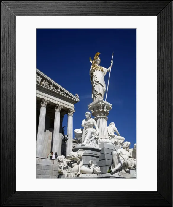 Framed Print : Athena statue in front of the Parliament building, Vienna, Austria, Europe Framed Print : Athena statue in front of the Parliament building, Vienna, Austria, Europe